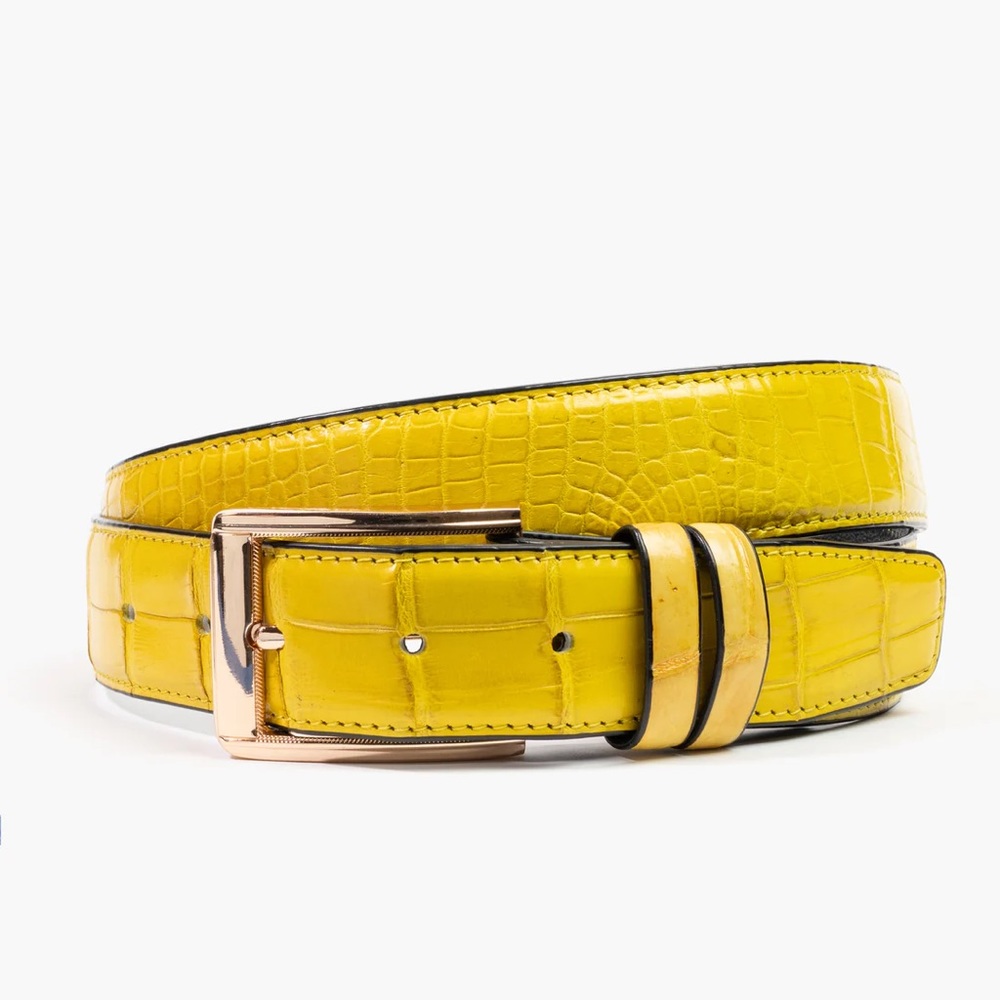 490. NWT MENS SHERRILL & BROTHERS HUNTER 36 GENUINE CROCODILE BELT